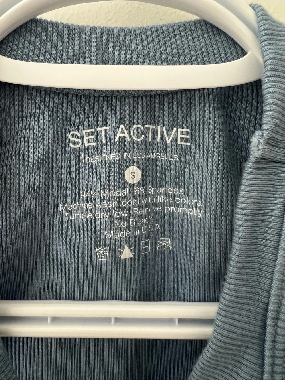 SET Active Dusty Blue Ribbed Racerback Tank - Picture 2 of 3